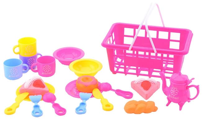 Dečiji set namirnica i posuđa u korpi 27565