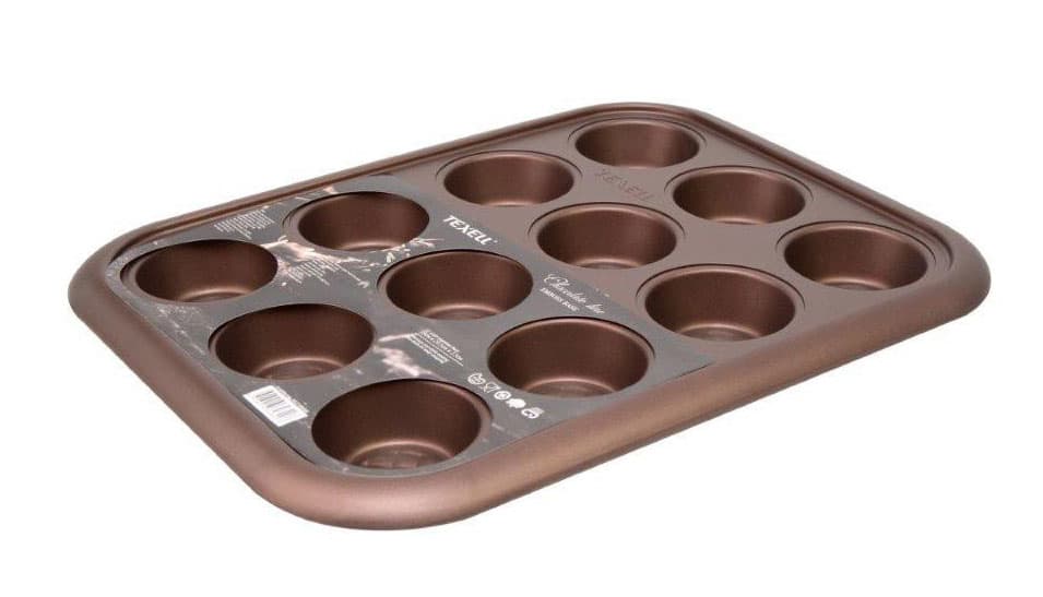 Modla za mafine i projice Texell Chocolate TPCH-M240, 12 rupa