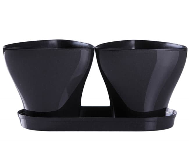 Saksije za cveće sa tacnom Jazz Mix and Play Crna