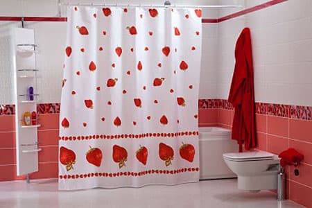Zavesa za kadu i tuš kabinu Strawberry 180 x 200 cm