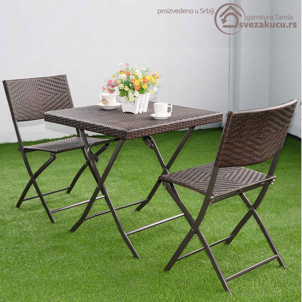 Sklopiva Balkonska Garnitura Tamla - 2 Stolice i Sto