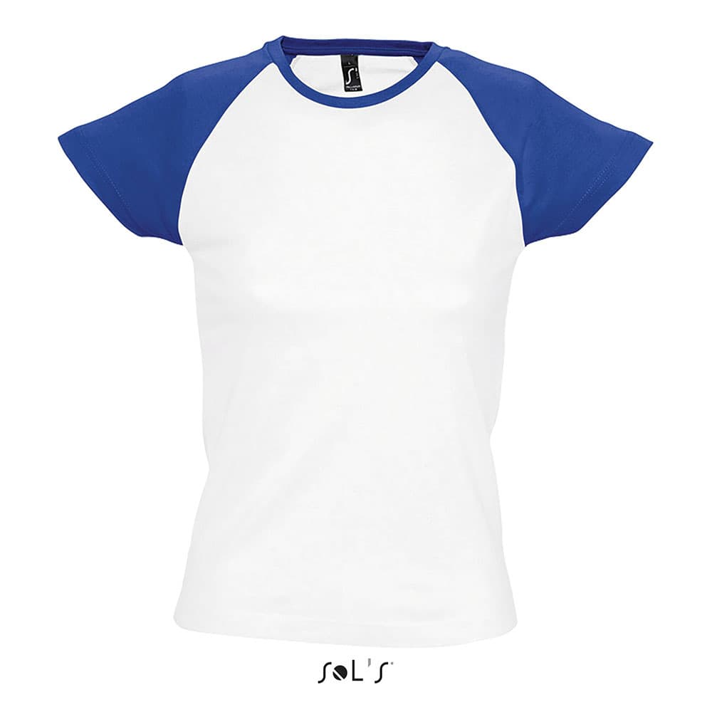 Sols Ženska majica sa kratkim rukavima Milky white/royal blue veličina XL 11195