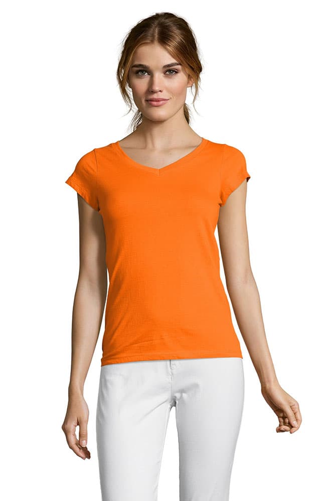 Sols Ženska majica V izrez Moon Orange veličina M 11388