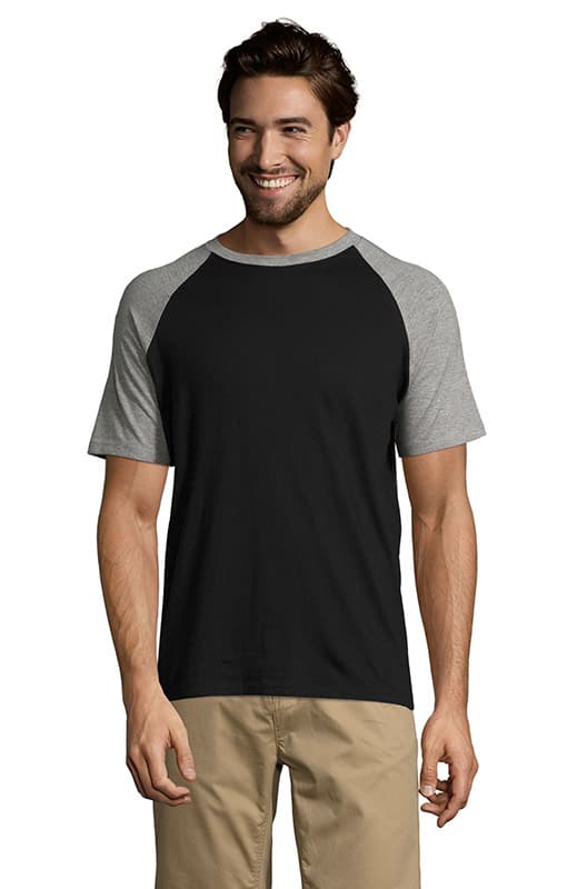 Sols Muška majica Funky black/melange grey veličina XXL 11190