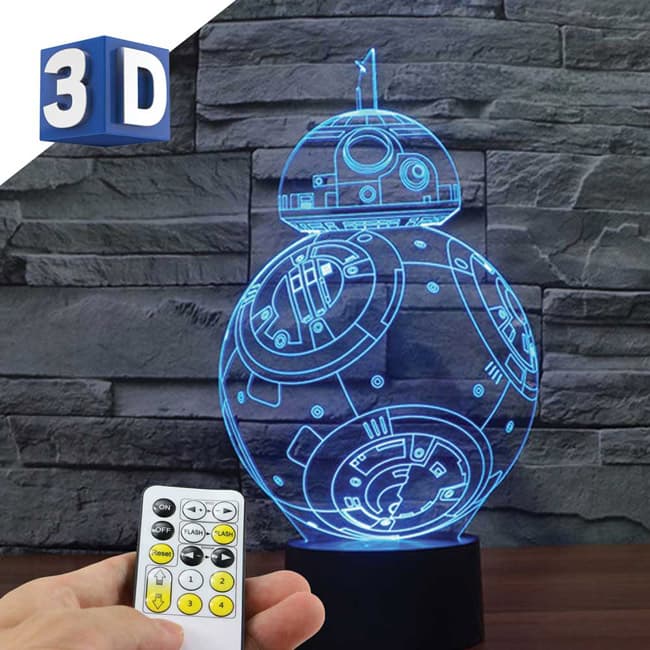 3D LED RGB lampa sa promenljivom bojom svetlosti BB8