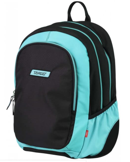 TARGET 3 ZIP - Ranac za školu LARGE BLACK FLUO Blue Cosmos 21296