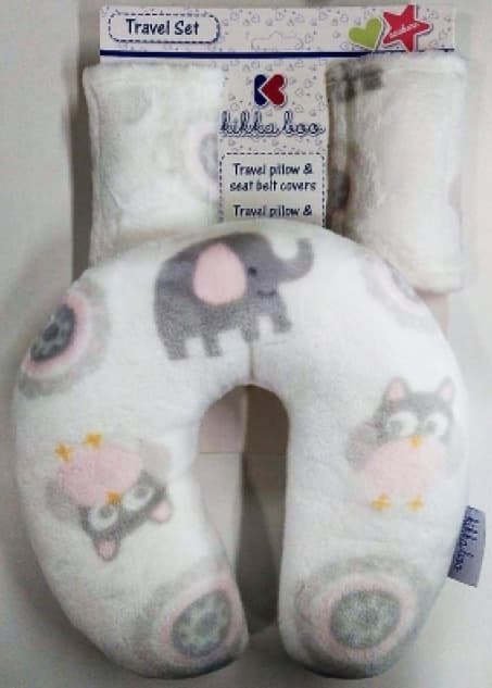KIKKA BOO Dečiji jastuk set za putovanje PINK OWLS