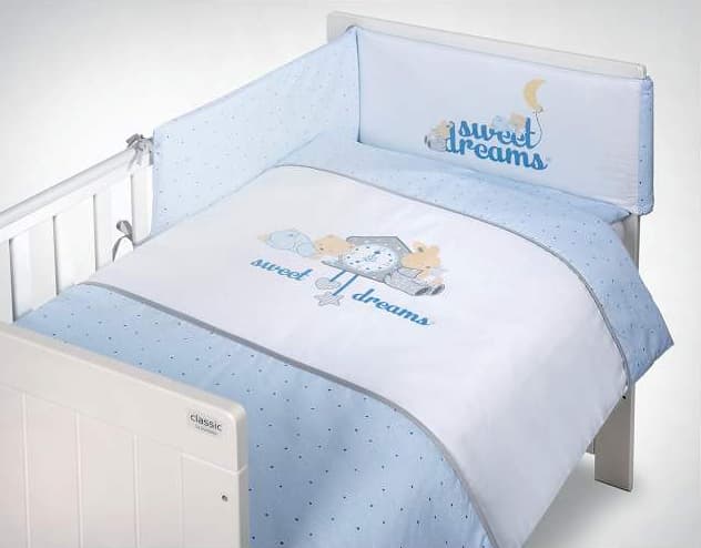 KLUPS Posteljina za bebe SET 5 delova SWEET DREAMS Blue C-5/K315C-5/K314