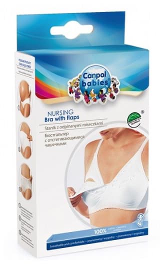 CANPOL Grudnjak za dojilje CLASSIC beli 85DD