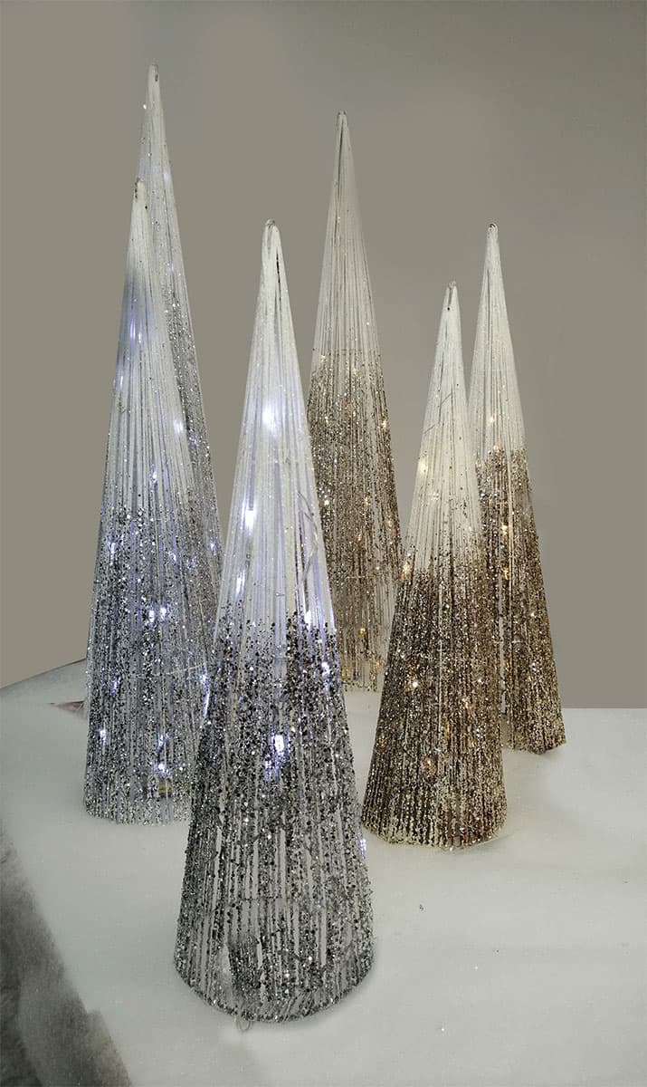 Svetleća LED Kupa - Abažur Zlatne Boje 50 cm Shiny Cone