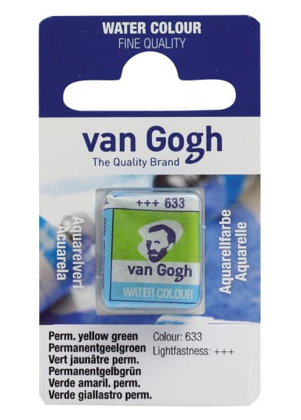 TALENS Van Gogh Water Colour Pan - Akvarel boja u panu PERMANENTMO ŽUTO ZELENA 2x13g 687633