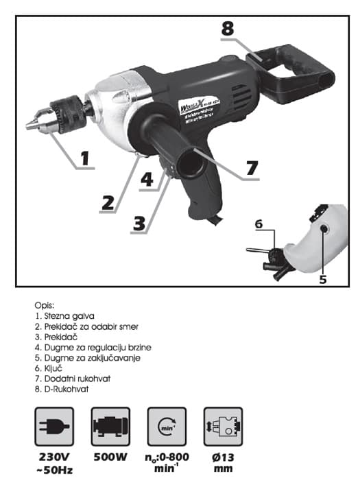 Mešač-bušilica WSB250 71025000