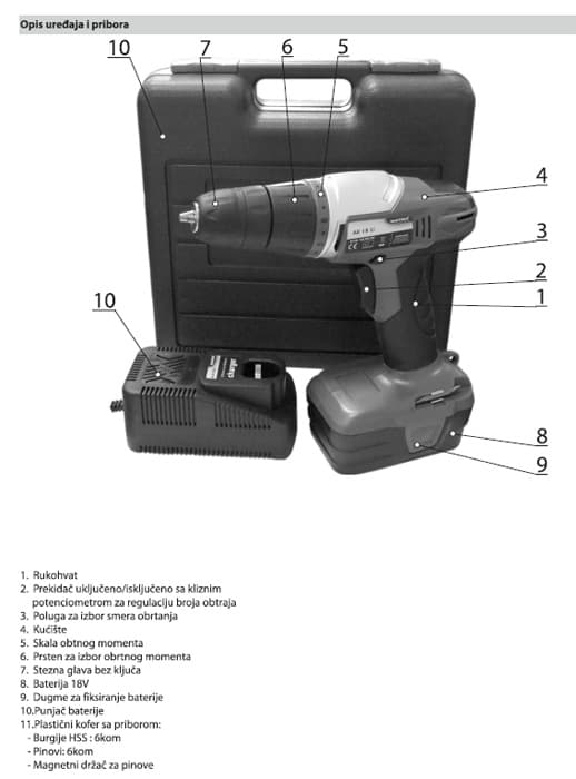 Aku bušilica AK18-Li  120300390