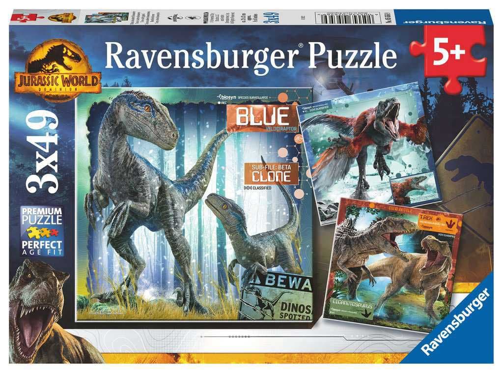 Puzzle slagalice za decu 3x49 delova Dinosaurusi dominiraju Ravensburger 05656