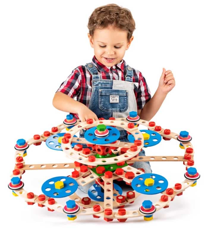 WOODY Drveni set sa alatom 340 delova Inženjer 90893