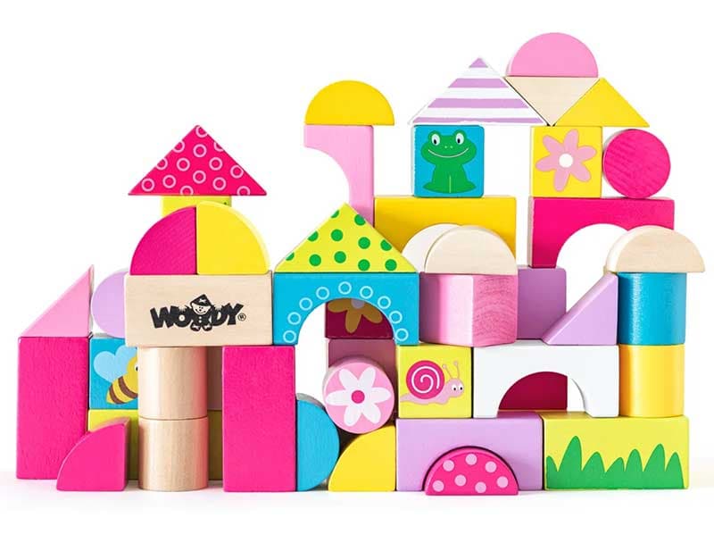 WOODY Šarene drvene kocke Trendy 50 komada 91302