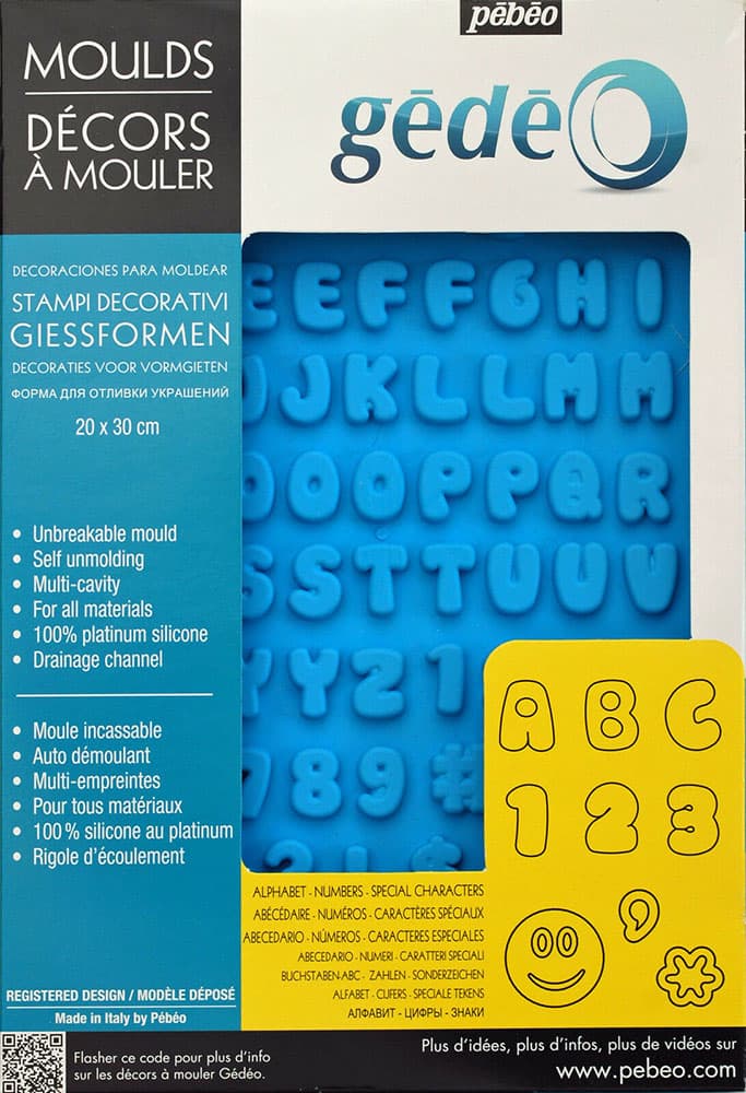 PEBEO Gedeo Mould Alphabet – Numbers – Special Characters - Kalup za livenje SLOVA 30 x 20cm 667029