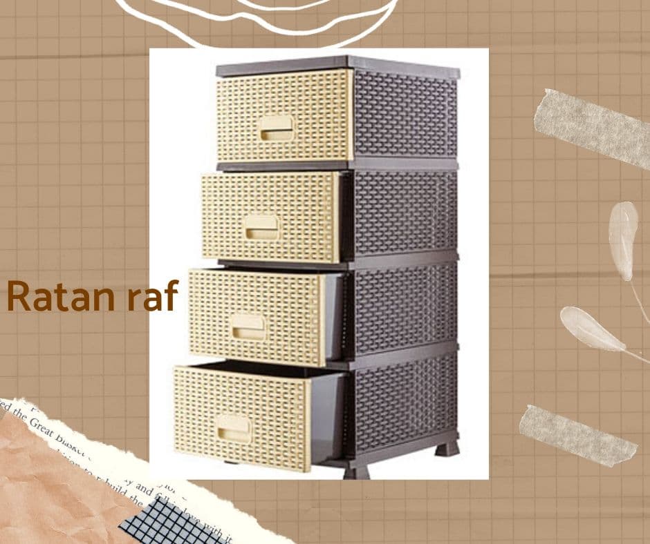 Polica za kuhinju i kupatilo - Ratan raf bež