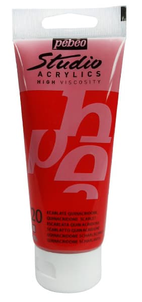 PEBEO Studio Acrylics High Viscosity - Akrilna boja - Quinacridone Scarlet 20 - 100ml 661020
