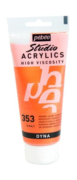 PEBEO Studio Acrylics High Viscosity DYNA - Akrilna boja - Iridescent Orange Yellow 353 - 100ml 661153