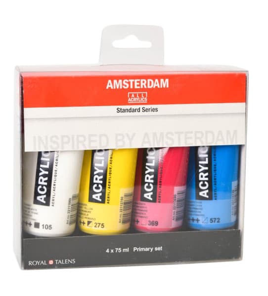 TALENS Amsterdam All Acrylics Standard Series - Primary Set - Akrilne boje 4x75ml 680912