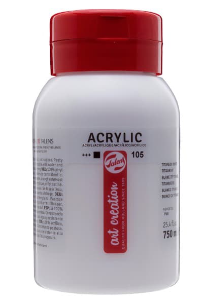TALENS Art Creation Acrylic Colour Tube - Akrilna boja Titanium White 105 750ml 694105