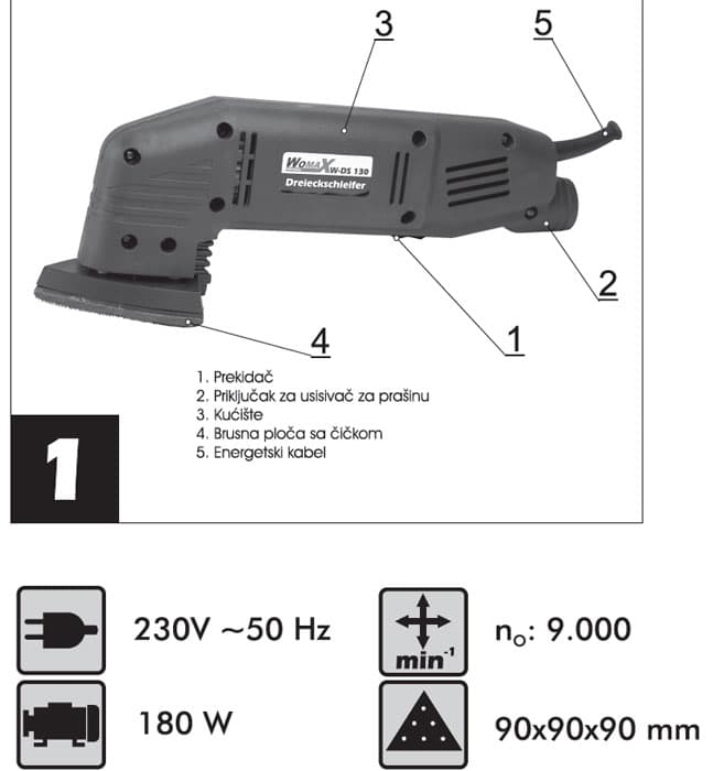 Vibraciona brusilica WDS130 Trouglasta 72213000