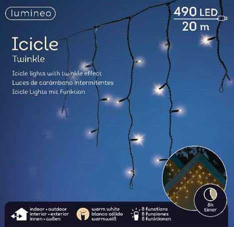 Lumineo Novogodišnje LED lampice za spoljnu i unutrašnju upotrebu Ledenice 20m 49.4806