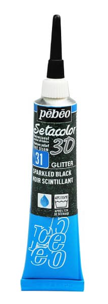 PEBEO Setacolor 3D - Glitter Effect - Reljefna boja za tekstil Sparkling Black 20ml 664664