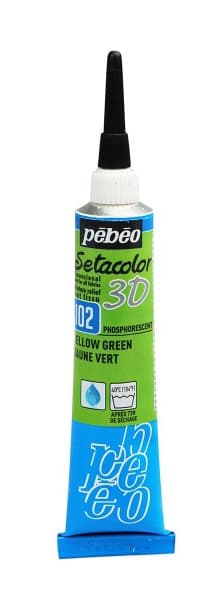 PEBEO Setacolor 3D - Phosphorescent - Reljefna boja za tekstil Yellow Green 20ml 664678