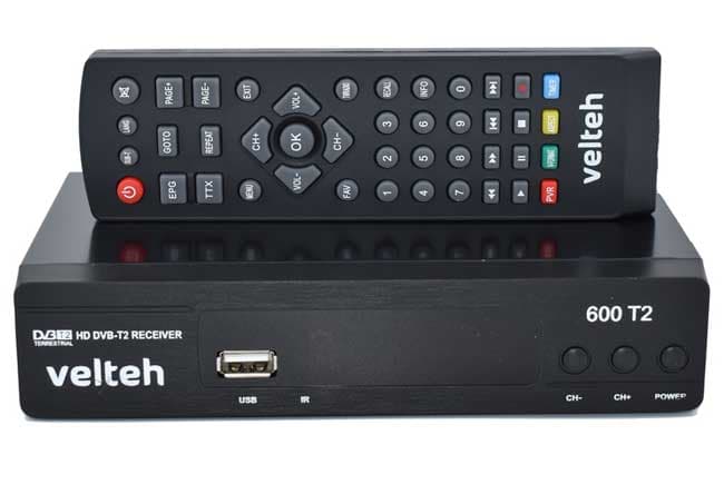 Set top box Prijemnik digitalnog DVB-T2 TV signala Velteh 600T2 + RF