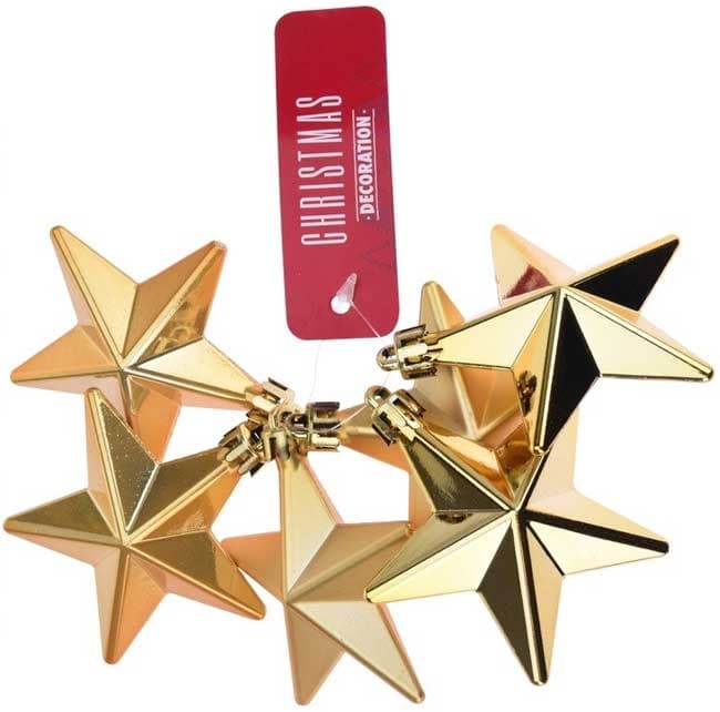 Ukrasi za jelku Zvezde zlatne boje 6 kom. CAN206600