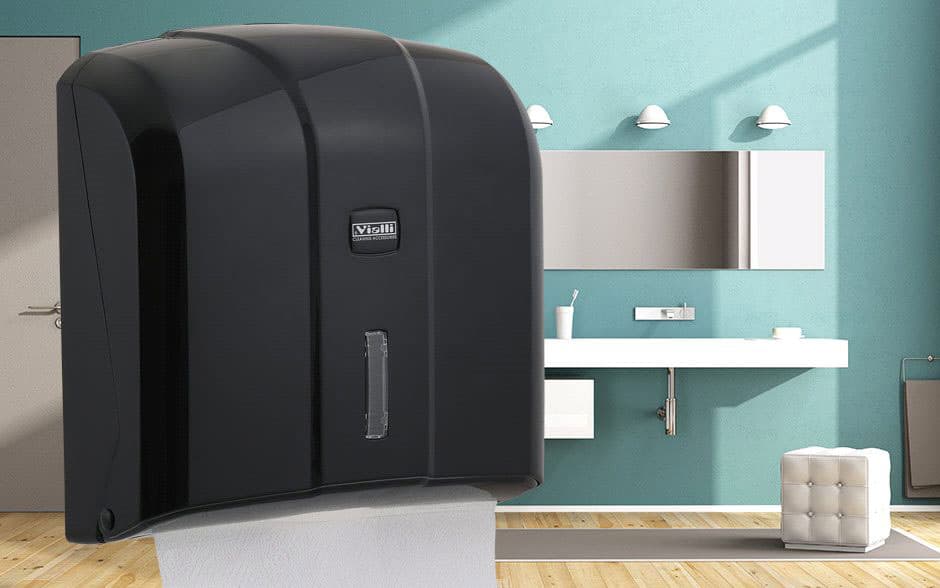 Držač C-V papirnih ubrusa u listićima - crni K4B Vialli, 400 listova