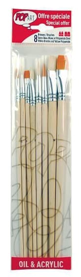 PEBEO Brushes - Pop Art - Set četkica okrugle i flah - polyamid i prirodne 8kom. 670202