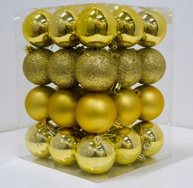 Novogodišnji ukrasi za jelku Kugle Gold 36 kom. 19002