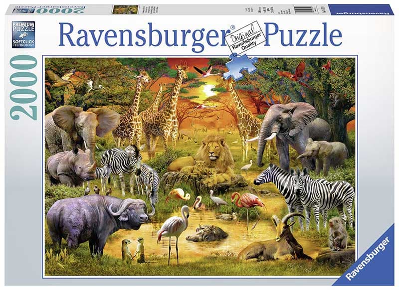 Ravensburger Slagalica 2000 delova - Okupljanje životinja na pojilu 16702
