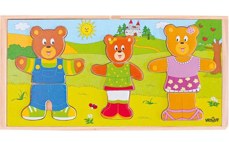 Drvena slagalica Porodica medveda Woodyland 90810
