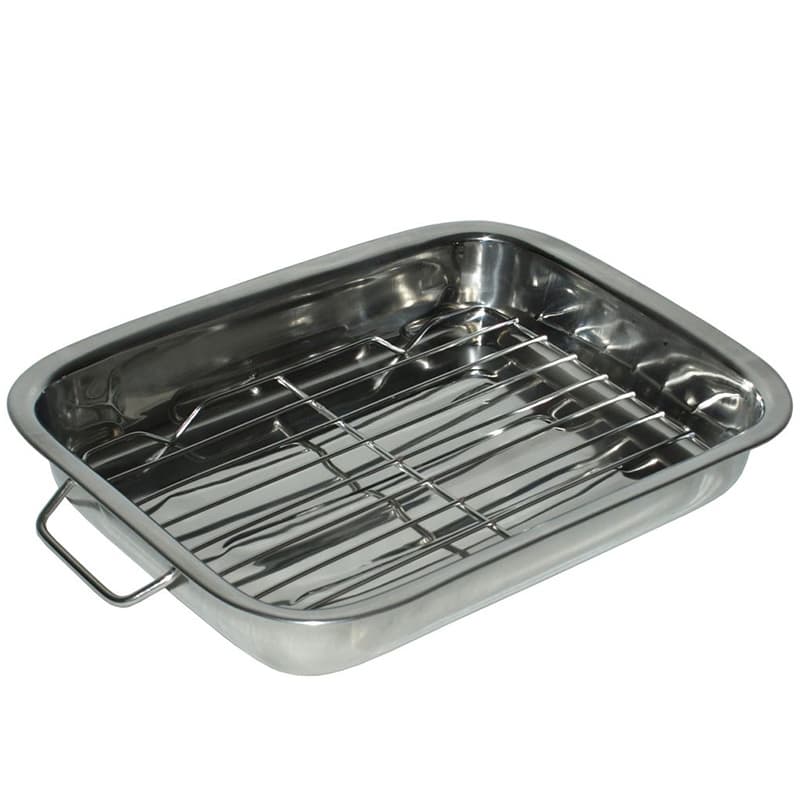 Inox posuda za pečenje sa rešetkom 32x24cm