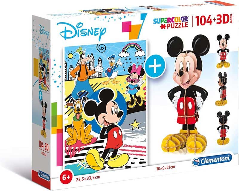 Slagalica 104 dela + 3D model Disney Mickey Mouse Clementoni 20157