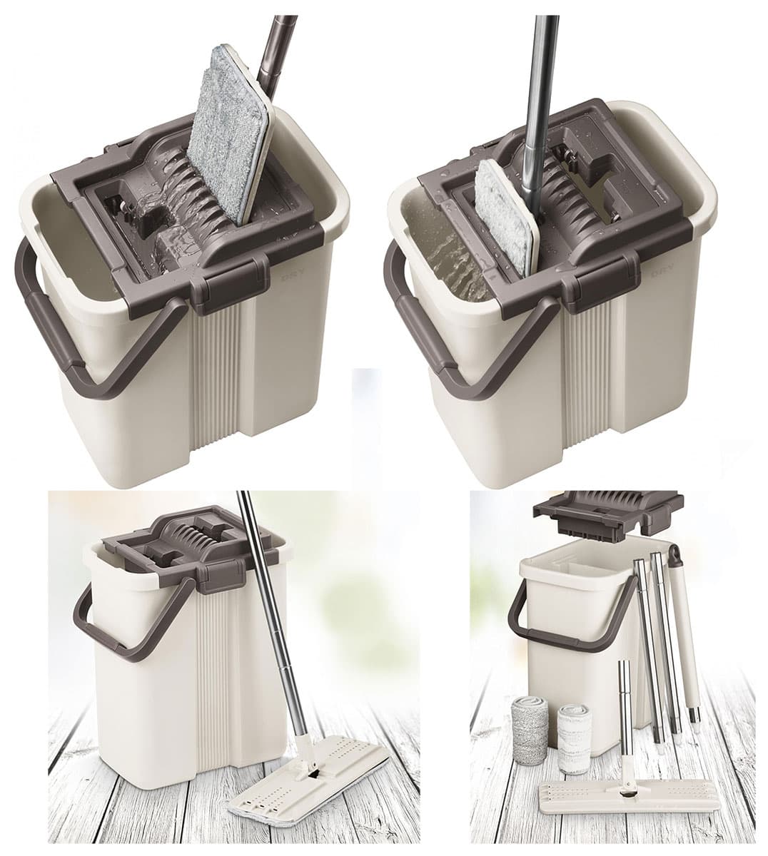 Set Za Čišćenje Podova sa Odvojenim Delovima za Čistu i Prljavu Vodu Lamart LT8046 