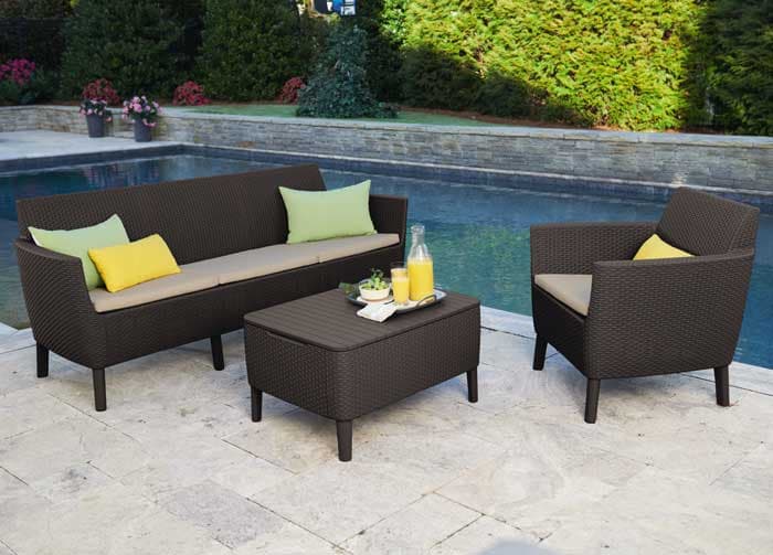 Baštenska garnitura Salemo 3 seater Braon Trosed Dve stolice Stočić