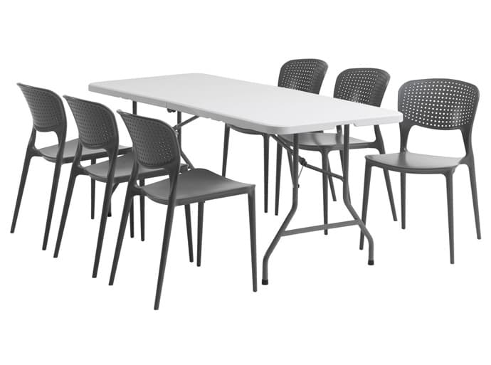 Baštenska garnitura Yastra Plus Šest stolica i sklopiv sto