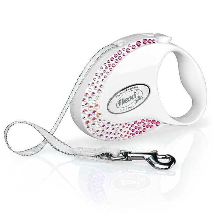 Povodac za psa Flexi Glam Composition S Tape 3m Pearl White