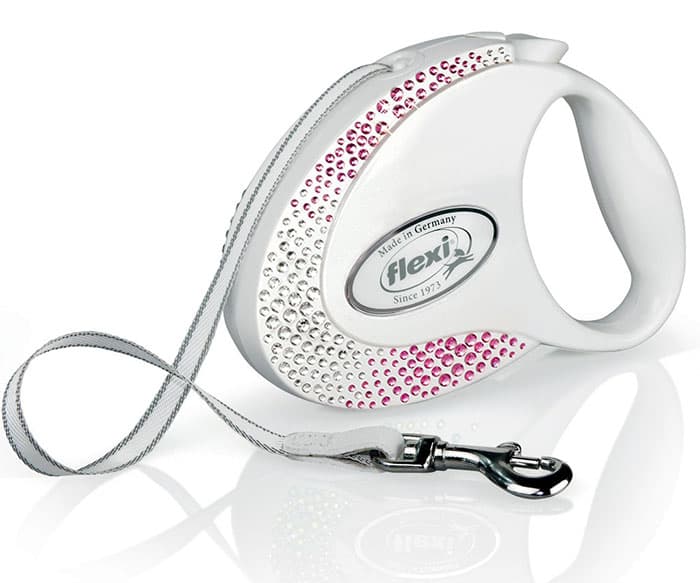 Povodac za psa Flexi Glam Composition M Tape 5m Pearl White