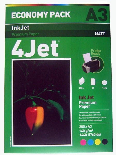 4Jet InkJet Mat Papir A3, 1/200