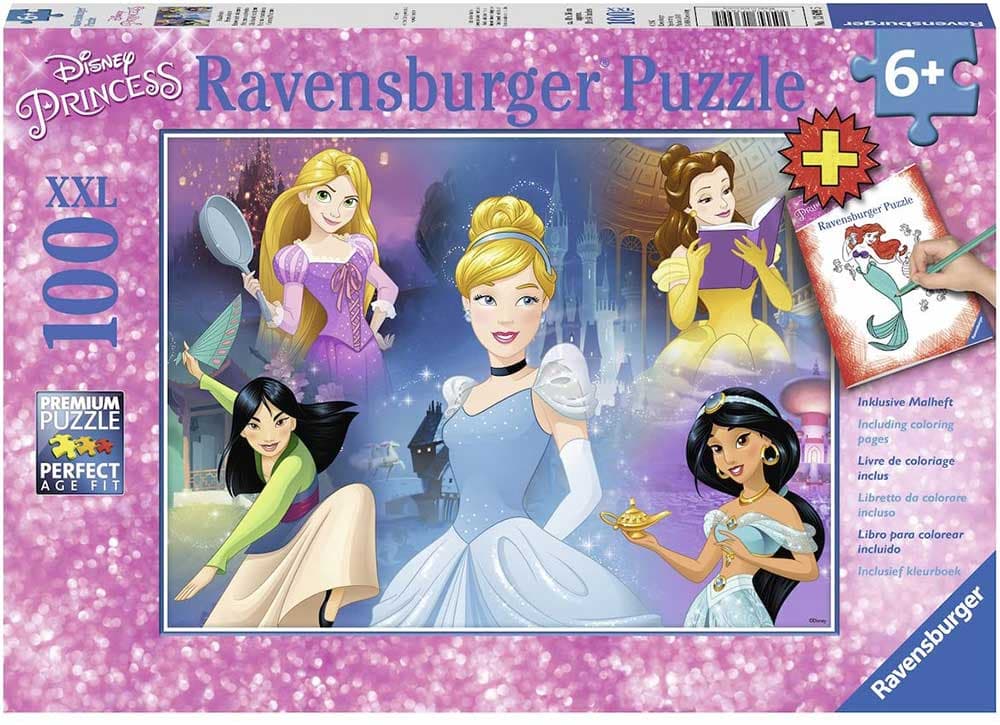 Puzzle 100 XXL delova + bojanka Disney Princess Ravensburger 13699