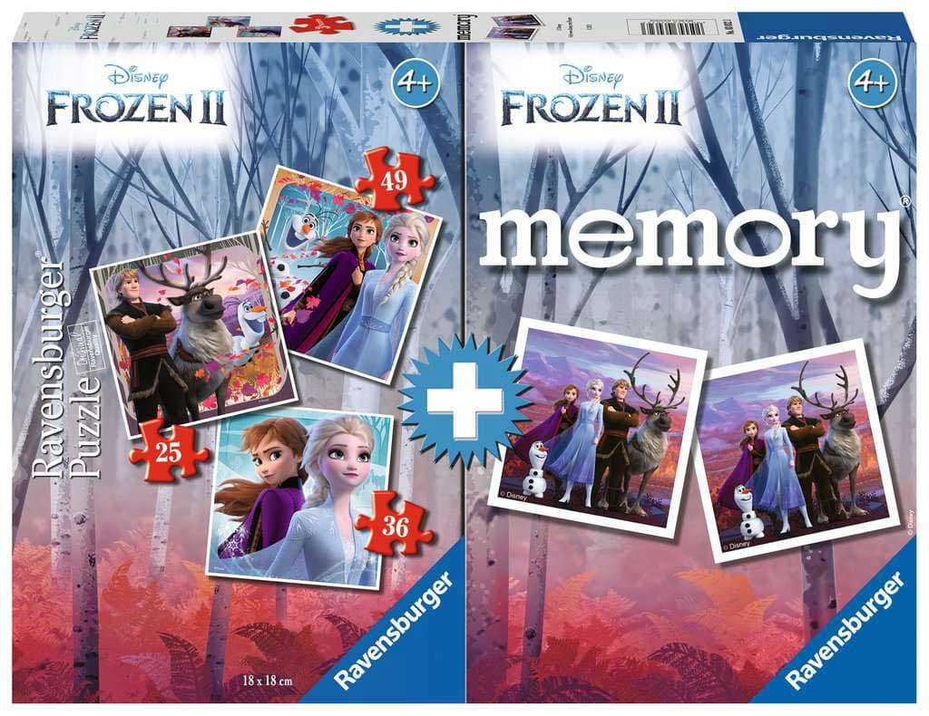 RAVENSBURGER puzzle + društvena igra Memorija - Disney - FROZEN II RA03032