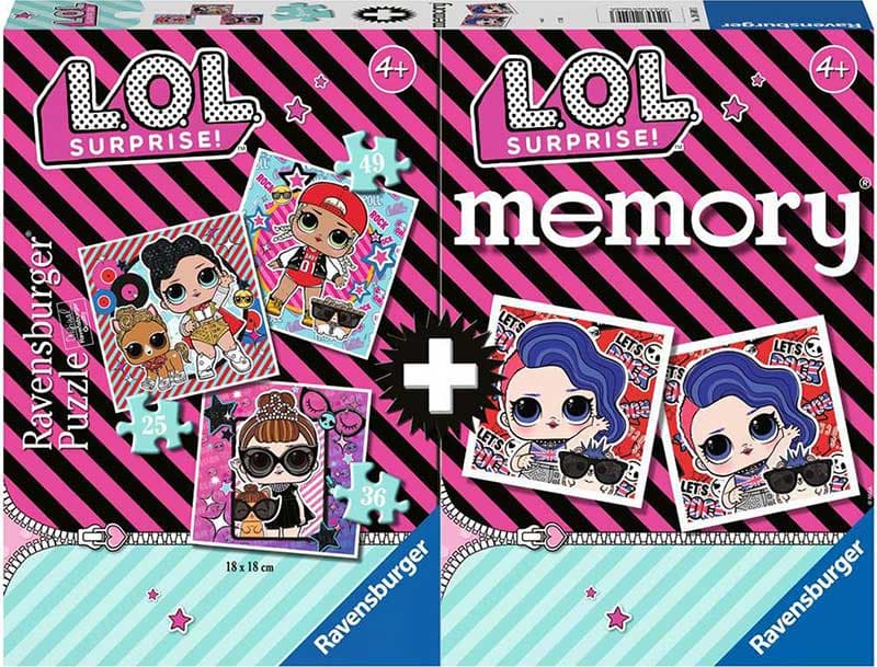RAVENSBURGER puzzle + društvena igra Memorija - LOL Surprise RA20549