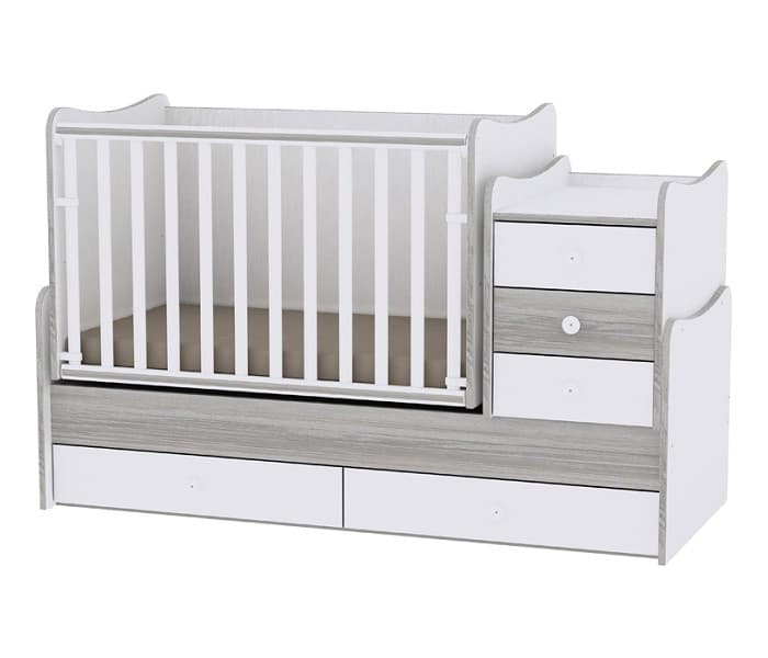 LORELLI Drveni krevetac 3u1 MAXI PLUS White-Artwood 10150300030