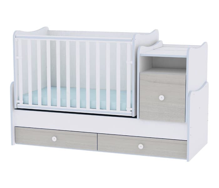 LORELLI Drveni krevetac 3u1 TREND PLUS White-Blue Elm 10150400033